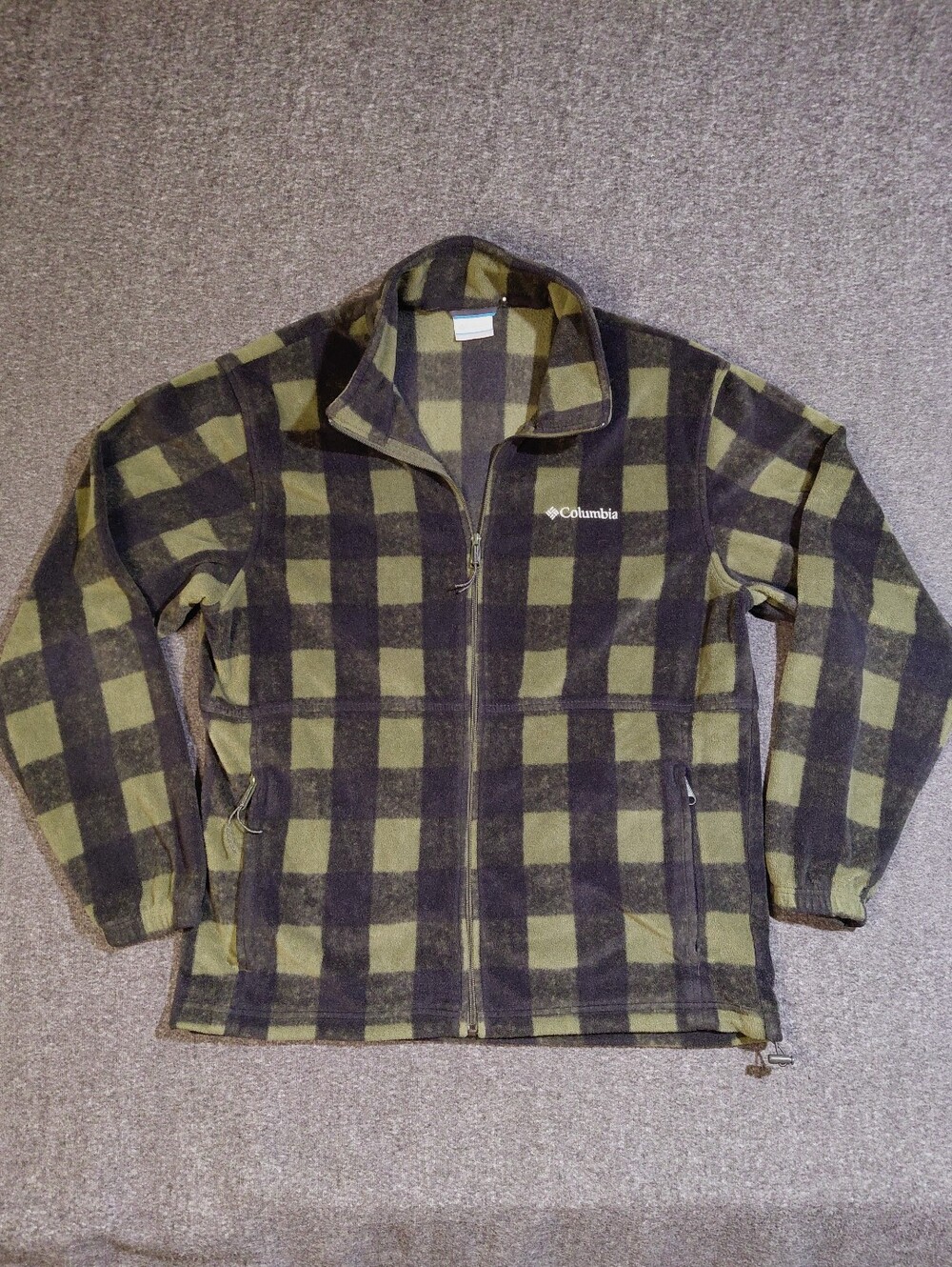Columbia Olive Green/Black Buffalo Plaid Full-Zip Fleece Jacket